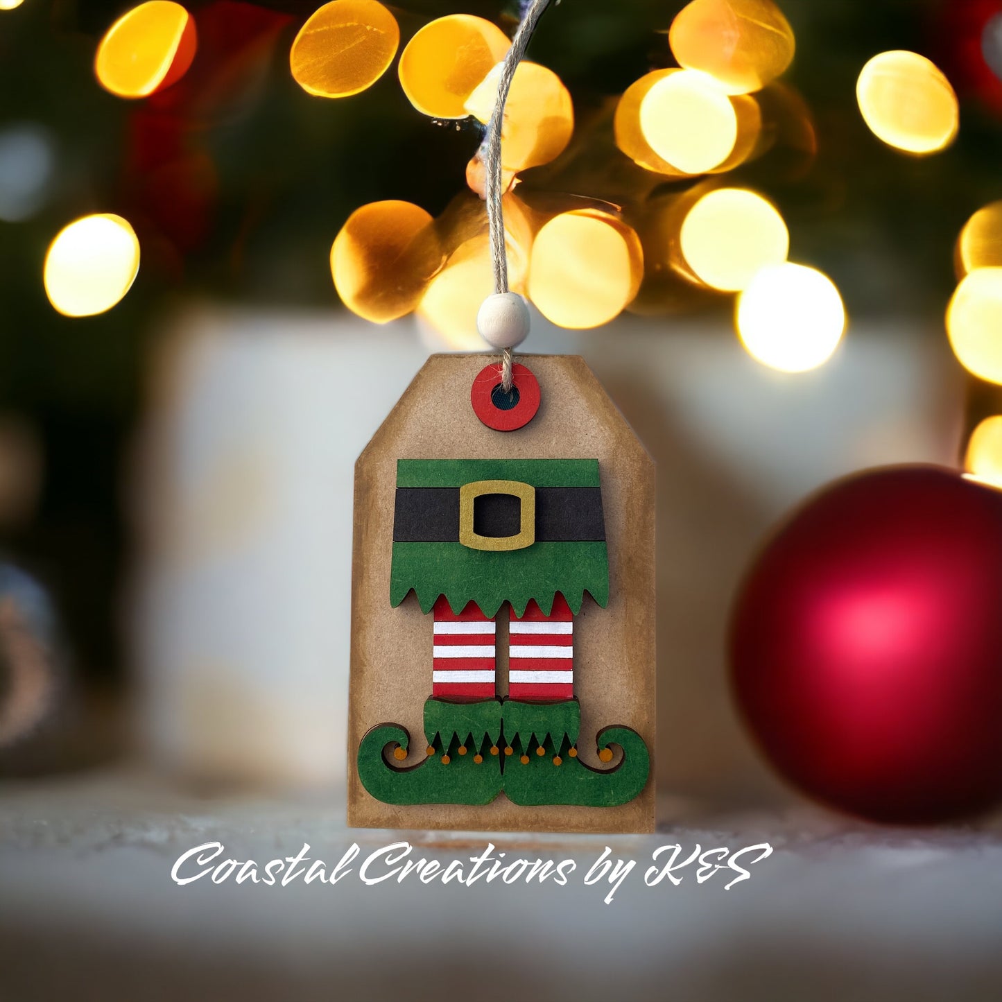 Holiday Ornament,Gift Tag, Elf