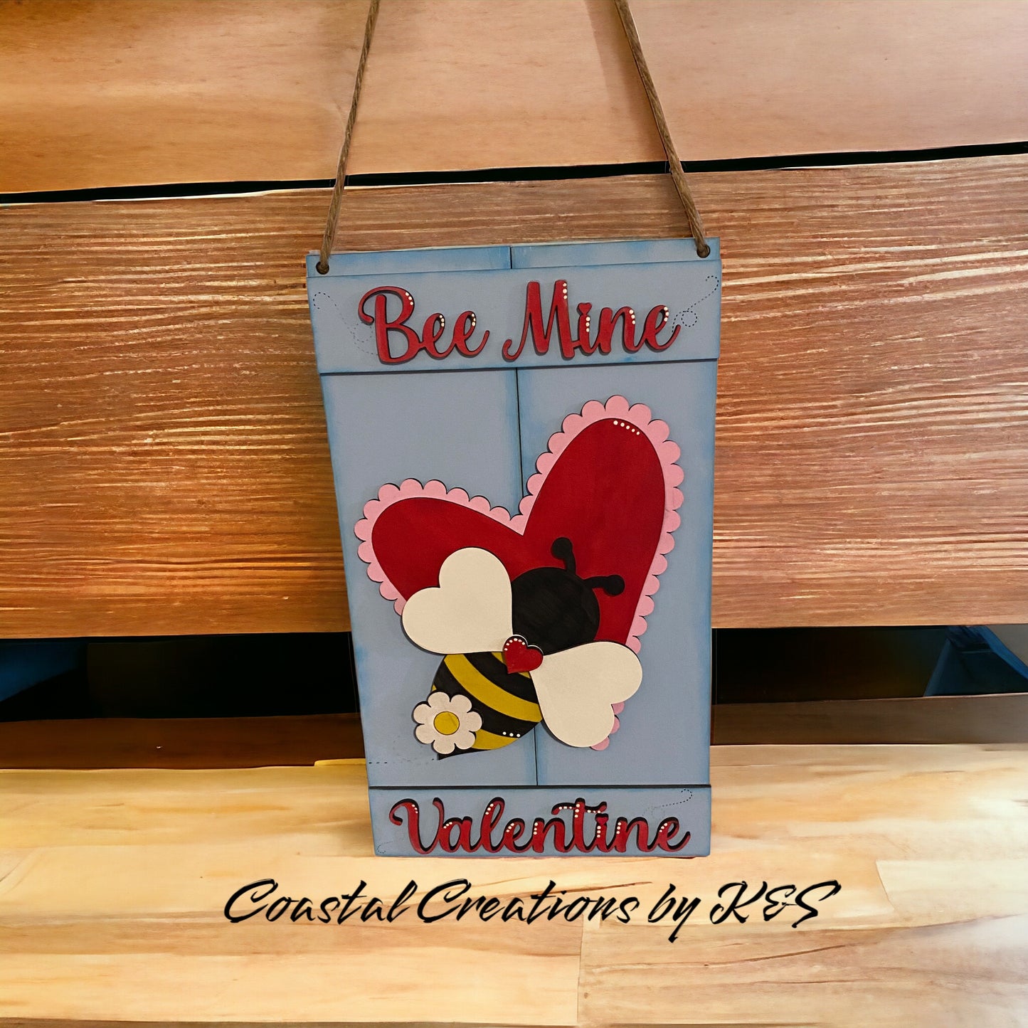 Valentine Bee Mine Sign, Wooden