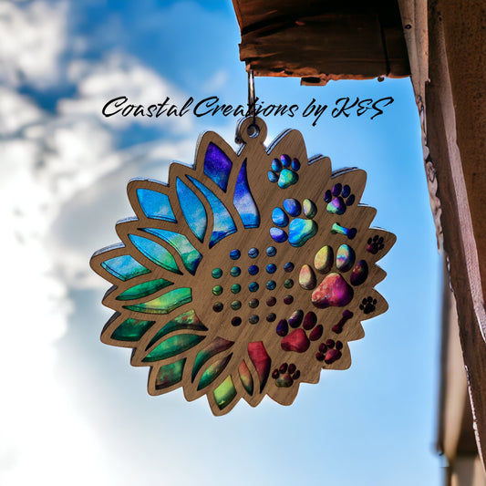 Suncatcher, Sunflower with dog paws