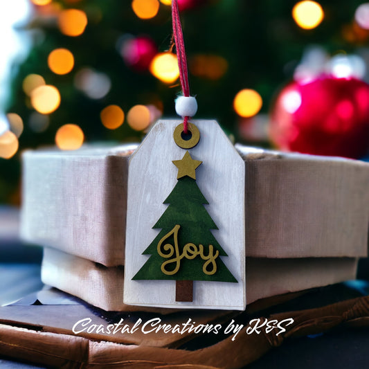 Holiday Ornament, Gift Tag, Christmas Tree